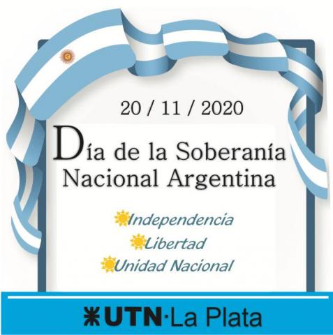 Flyer con cinta de argentina y el logo UTN