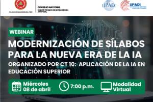 Portada webinar sobre modernización de programas académicos mediante inteligencia artificial.