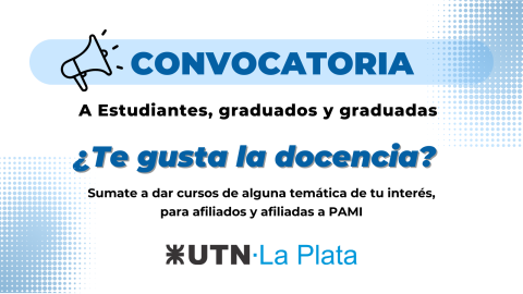 flyer de convocatoria a la docencia en cursos para pami